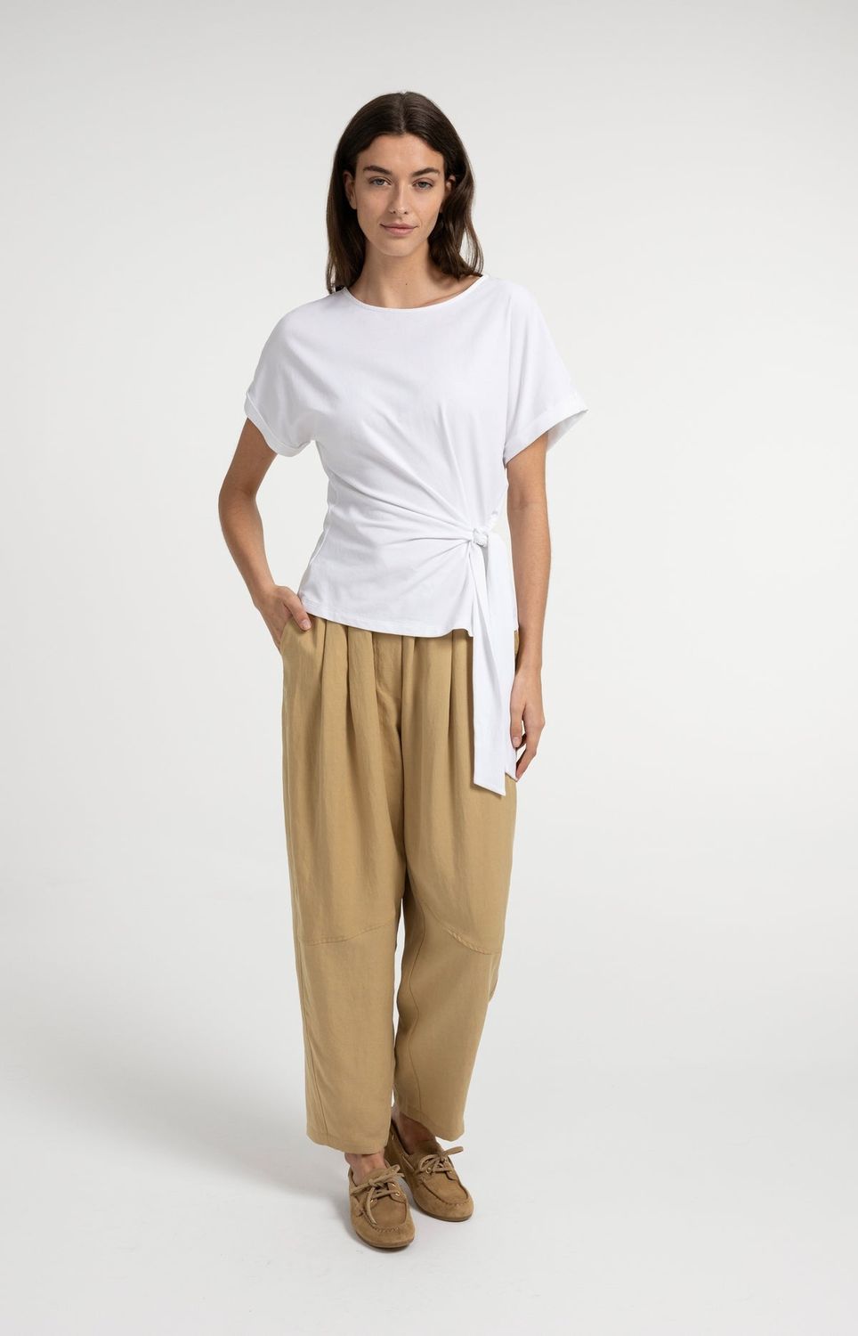 YAYA Pants Barrelfit Woven Lyocellmix/ 01-301262-606 SAFARI BROWN