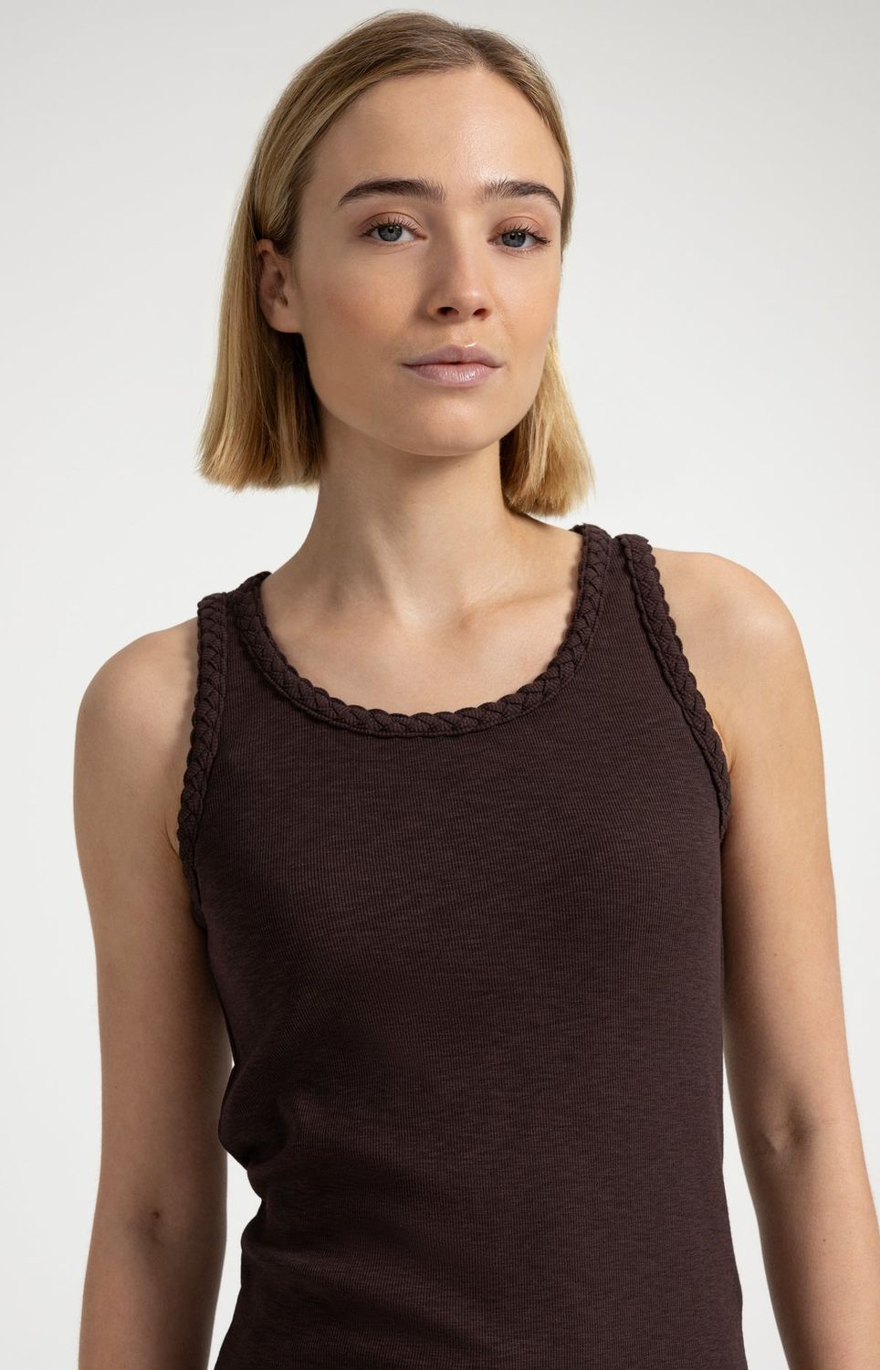 YAYA Top Woven Detail/ 01-729061-606 AUBERGINE PURPLE
