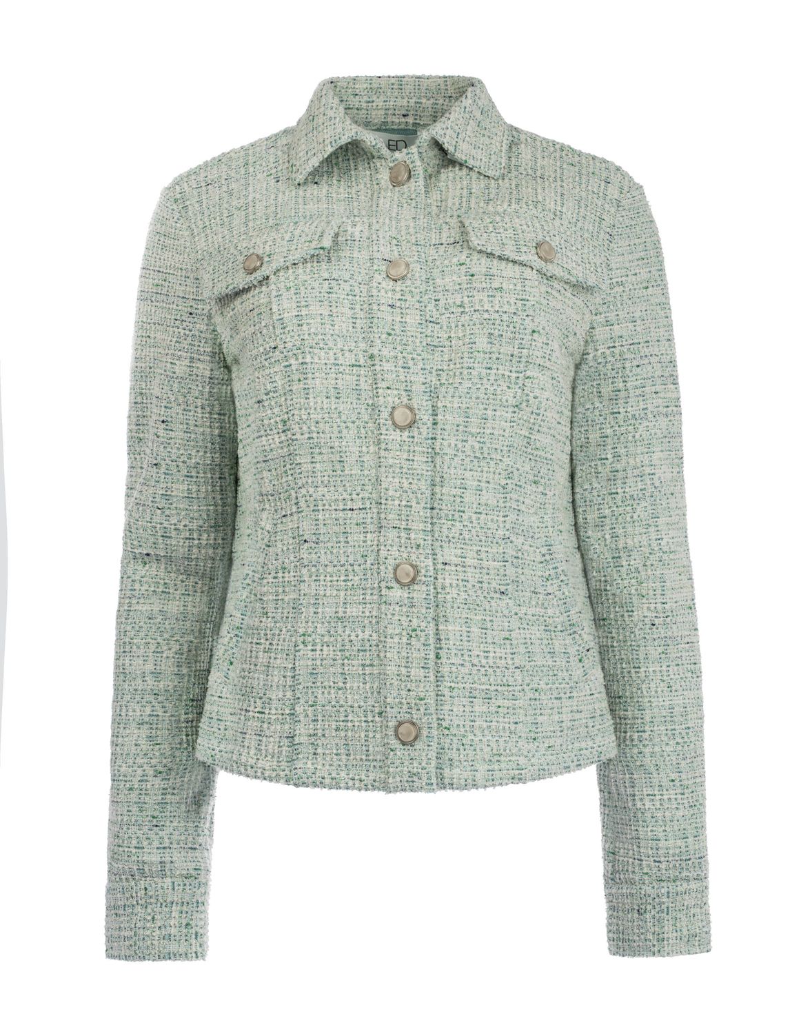 NED Jacket Tweed Lurex/26S-U439-01 Seasonab Dusty Tuquoise
