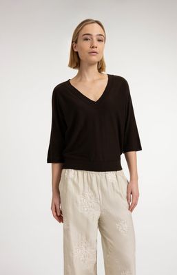 YAYA Sweater V-Neck/ 01-000609-607 DELICIOSO BROWN MELANGE