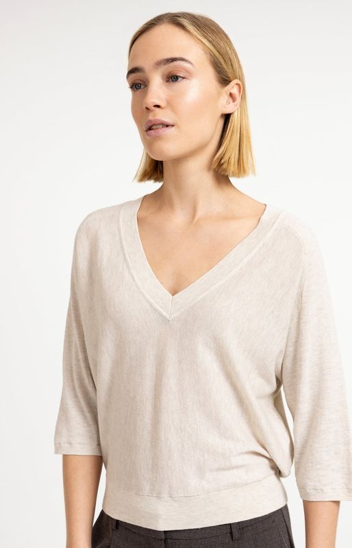 YAYA Sweater V-Neck/ 01-000609-607 BEIGE MELANGE