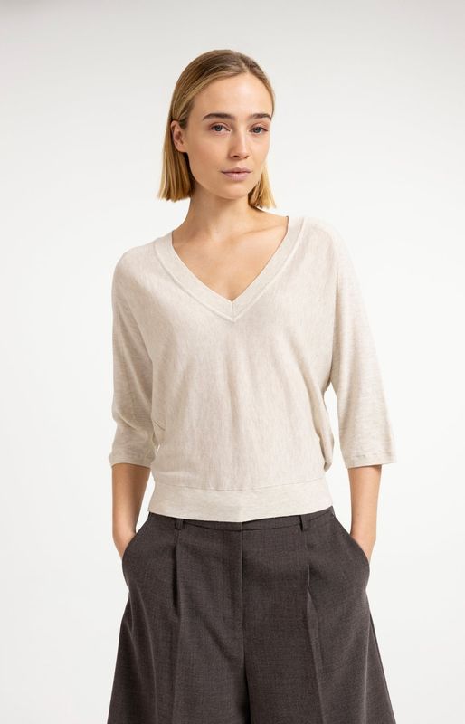 YAYA Sweater V-Neck/ 01-000609-607 BEIGE MELANGE