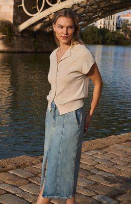 YAYA Skirt Midi Denim / 01-401095-607 MID BLUE DENIM