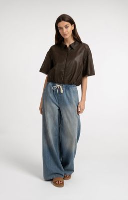 YAYA Jeans Wide Leg Drawstring/ 01-311148-607 MID BLUE DENIM