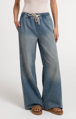 YAYA Jeans Wide Leg Drawstring/ 01-311148-607 MID BLUE DENIM