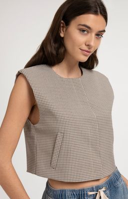 YAYA Gilet Checked / 01-521008-607 BEIGE DESSIN