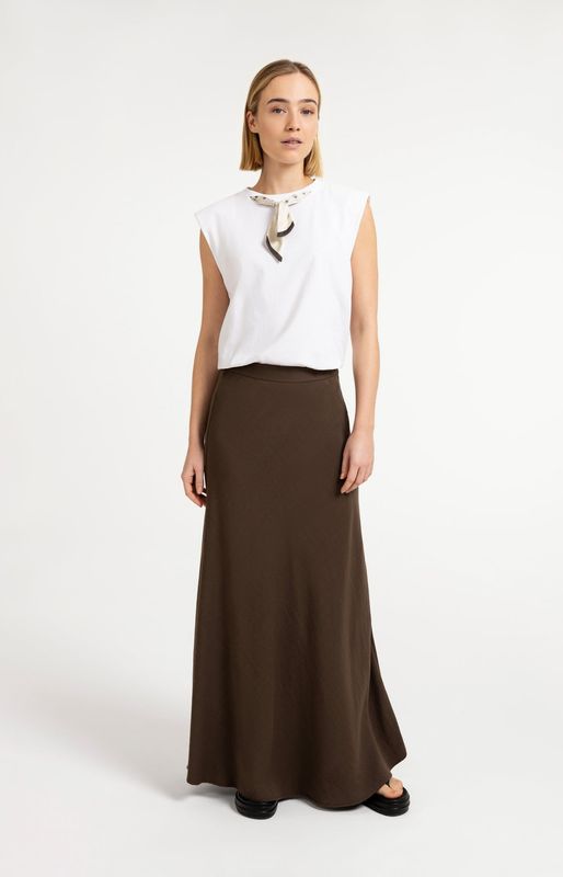 YAYA Skirt Maxi A- line / 01-401096-607 SLATE BLACK BROWN