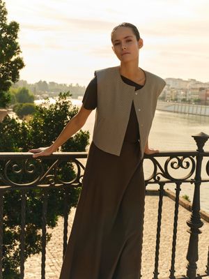YAYA Skirt Maxi A- line / 01-401096-607 SLATE BLACK BROWN