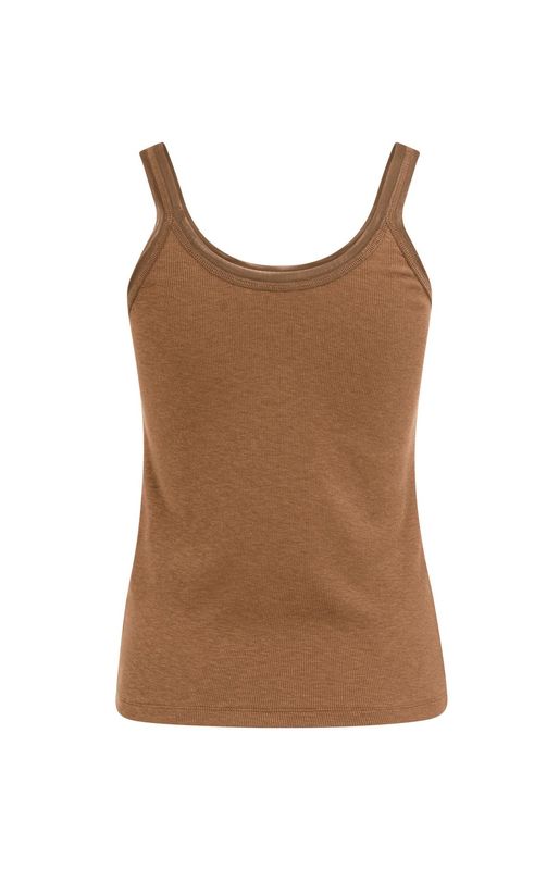YAYA Singlet Mesh Detail/ 01-729053-607 FOXTROT BROWN