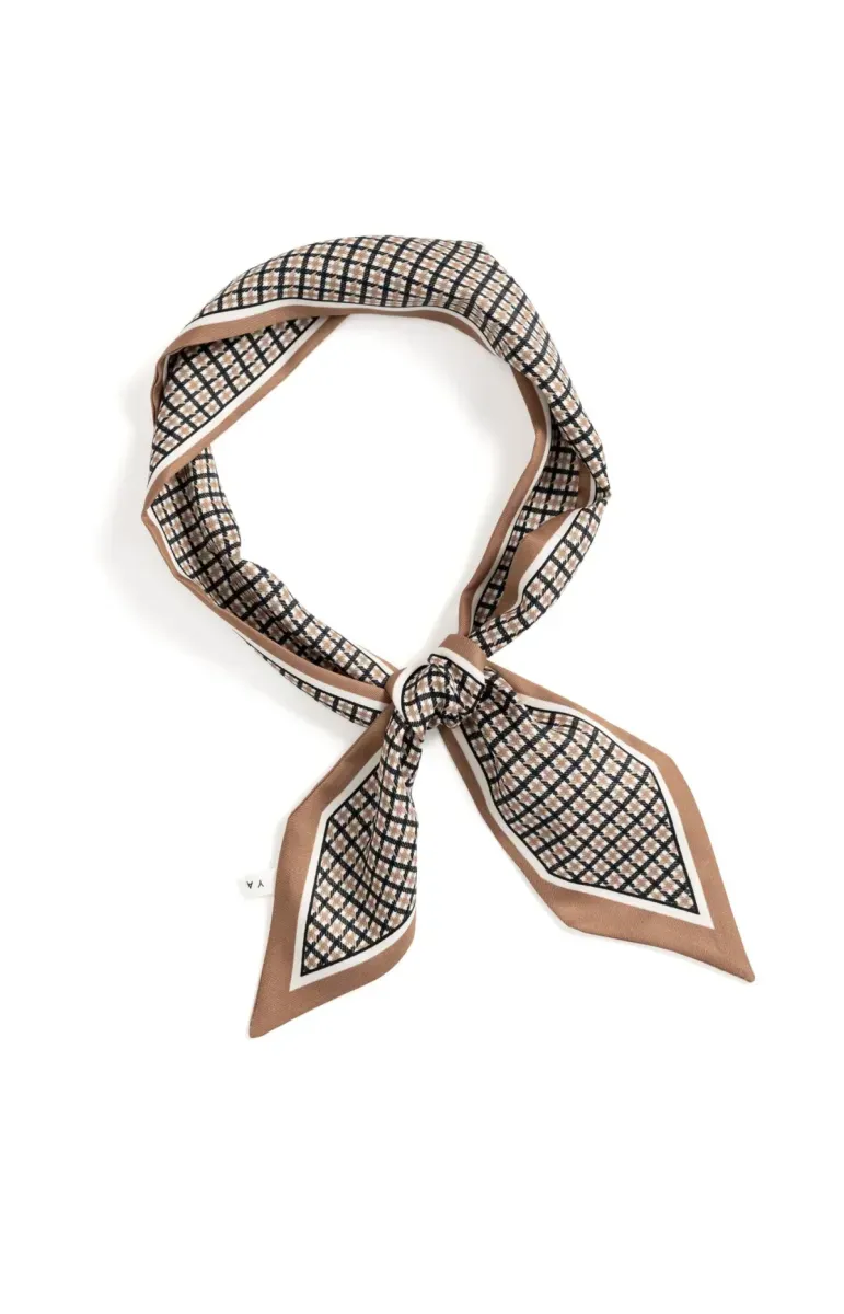 YAYA Scarf Satinlook Check/ 03-501061-607 BEIGE DESSIN