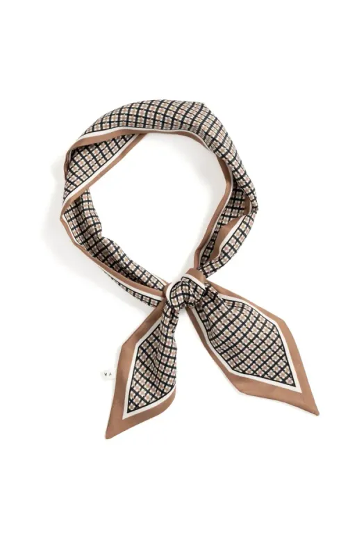 YAYA Scarf Satinlook Check/ 03-501061-607 BEIGE DESSIN