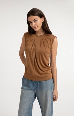 YAYA Shirt Neckline detail/ 01-709392-607 FOXTROT BROWN
