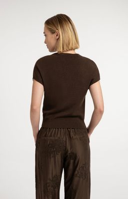 YAYA Cardigan Short Sleeve/ 01-010163-607 SLATE BLACK BROWN MELANGE