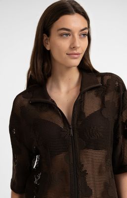 YAYA Jacket Crochet / 01-201234-607 DELICIOSO BROWN