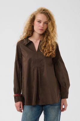 Culture Blouse Boxy Cottonmix / 50113382 Coffee Bean