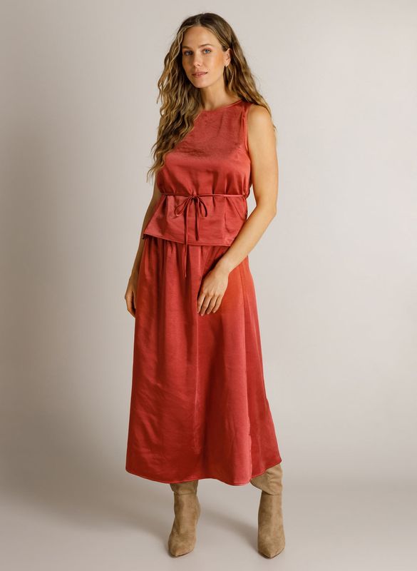 Ivy Beau Skirt Dilana Satinlook/ 4201102 Barn Red