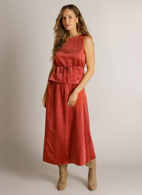 Ivy Beau Skirt Dilana Satinlook/ 4201102 Barn Red