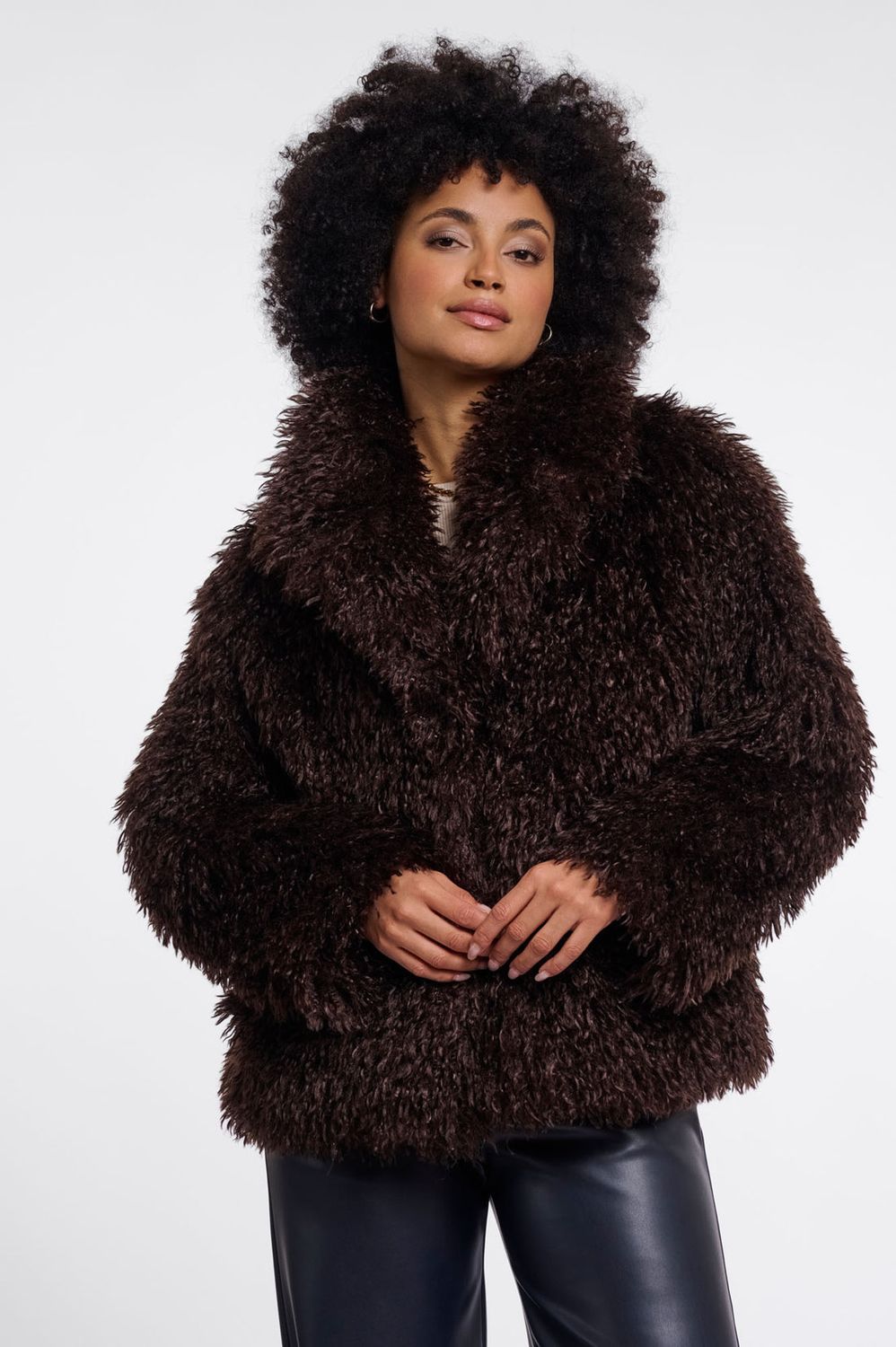 Rino &amp; Pelle Jacket Furry / Lias.7002611 Coffee Roast
