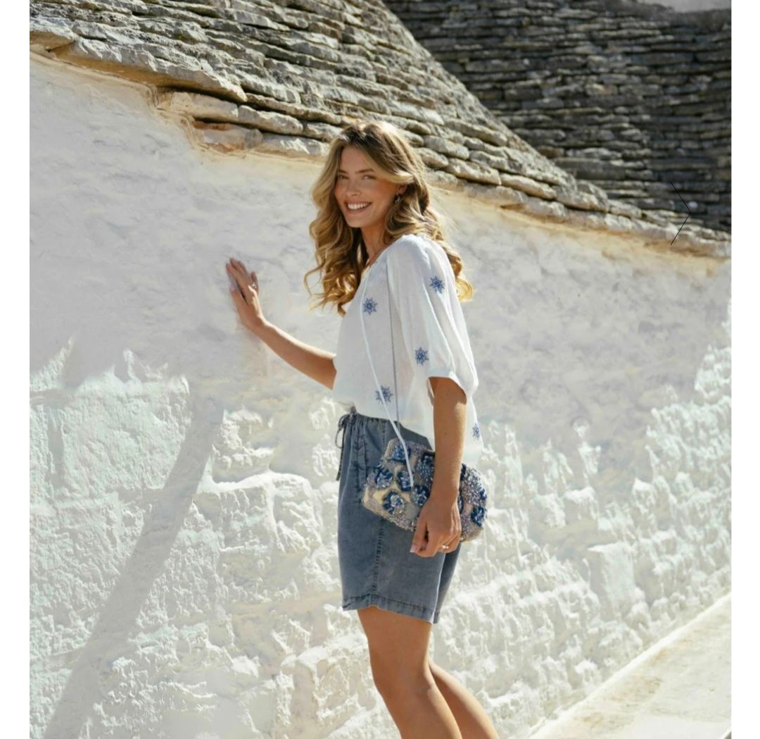C&amp;S Top Lindis / 26ZFBC03 Offwhite/Cornflower Blue