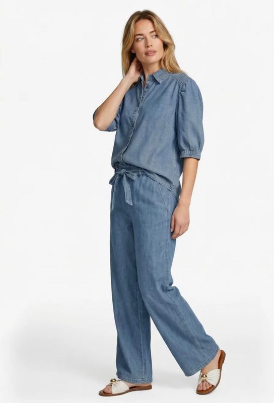 C&amp;S Pants Petrissa / 26ZFBC06 Denim Light Blue