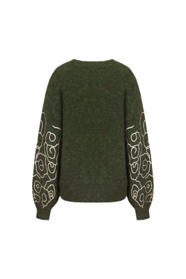 C&amp;S The Label Pullover Knitted Wings / 26NVC01 Dark Olive/Sand
