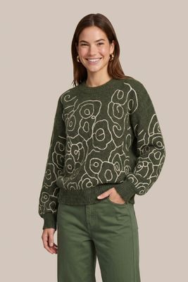 C&amp;S The Label Pullover Knitted Wings / 26NVC01 Dark Olive/Sand