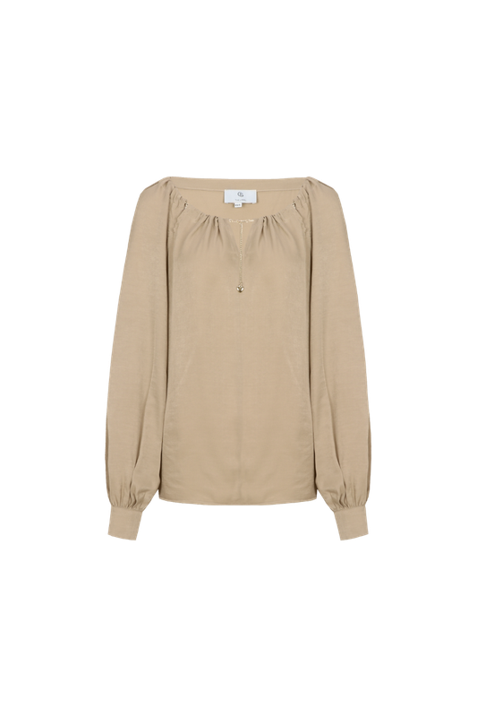 C&amp;S the Label Blouse Lorali / 26NAC05 Light Camel