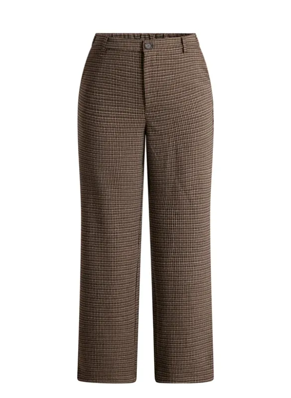 Yest Pants Chexk Belinda / 0006437 Mocca Brown/Multi Co