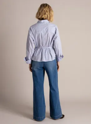 Yest Blouse Stripe Glam detail / 0006693 Morning Blue/Off Whi