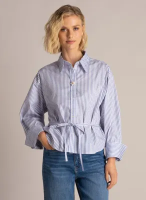 Yest Blouse Stripe Glam detail / 0006693 Morning Blue/Off Whi