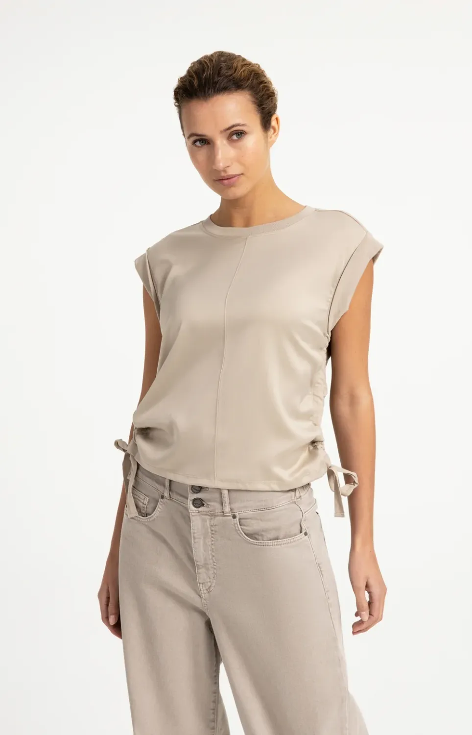 YAYA Top Satinlook / 01-709405-608 PURE CASHMERE GREY