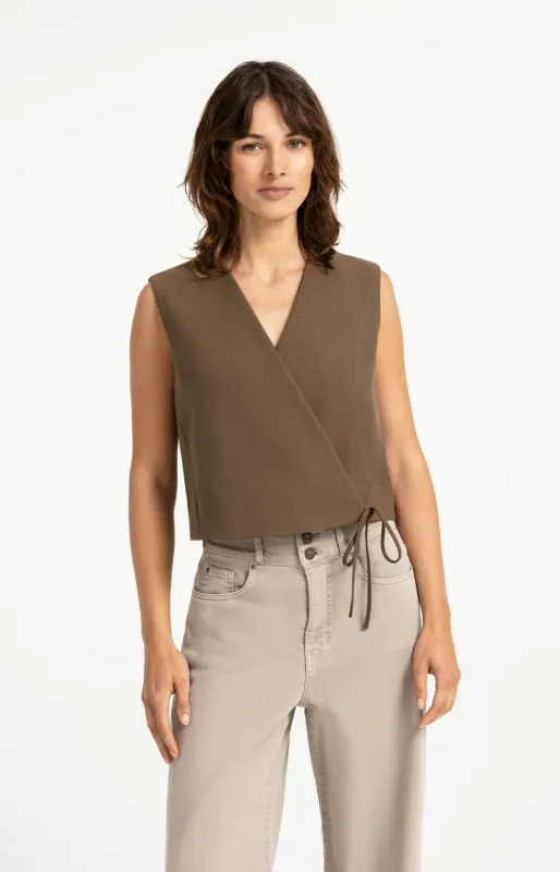 YAYA Gilet Royonmix / 01-521009-608 TEAK BROWN