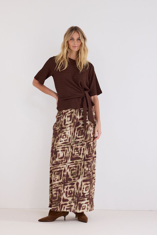 Tramontana Skirt Maxi / C14-21-201 Print Browns