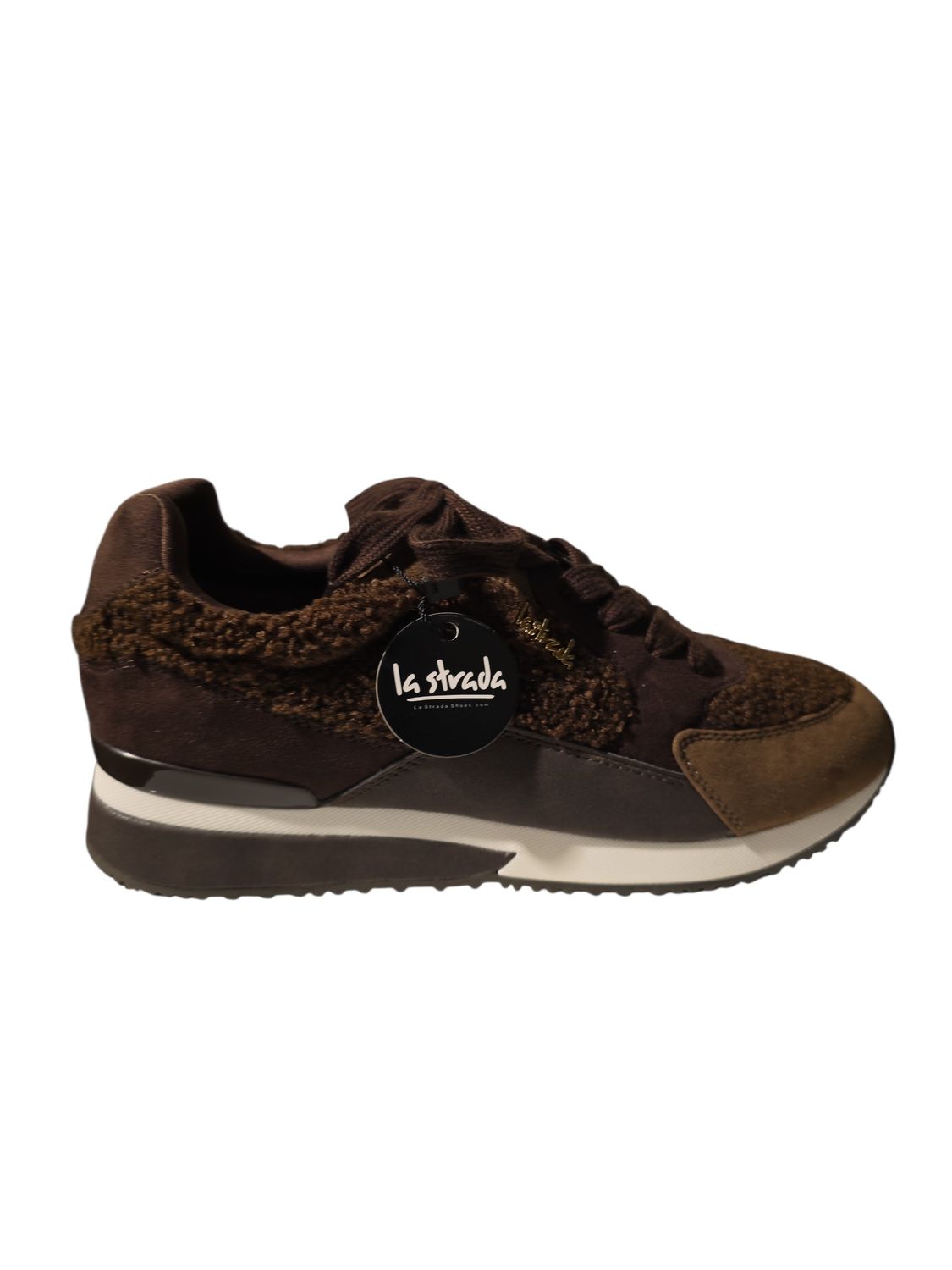 La Strada Sneaker Teddy Faux Fur Detail/ 2503951 Chocolate Brown