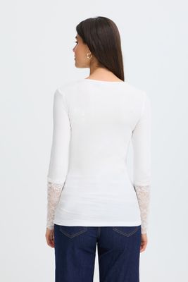 Fransa Top Longsleeve Lace / 20613313 Antique