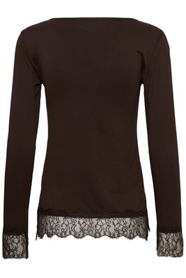 Cream Top Longsleeve Lace Detail/ 10615771 Java