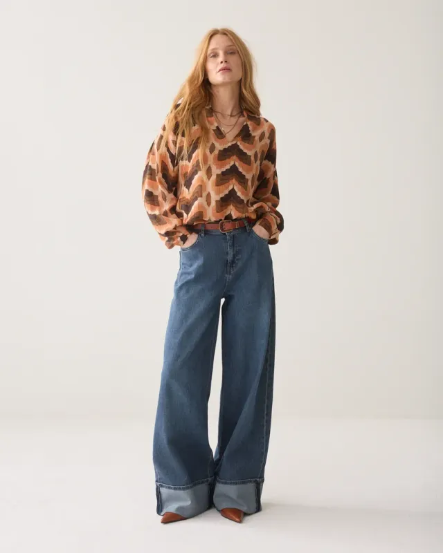 Summum Woman Top Cupro / 2s3549-12498 120 Print