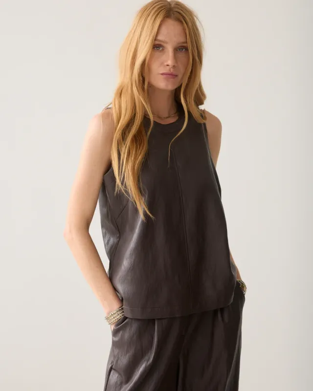 Summum Woman Top Sleeveless Faux Leather / 2s3557-12526 754 Chocolat