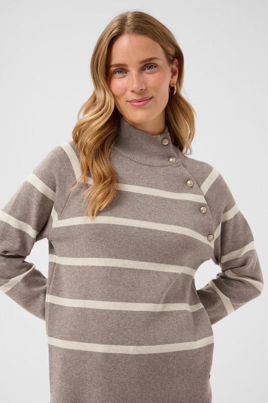 Cream Pullover Stripe/ 10614314 Brown Lentil Oatmeal Stripe