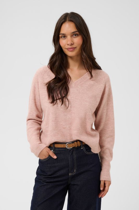 Kaffe Pullover V-Neck / 10510521 Pale Mauve Melange