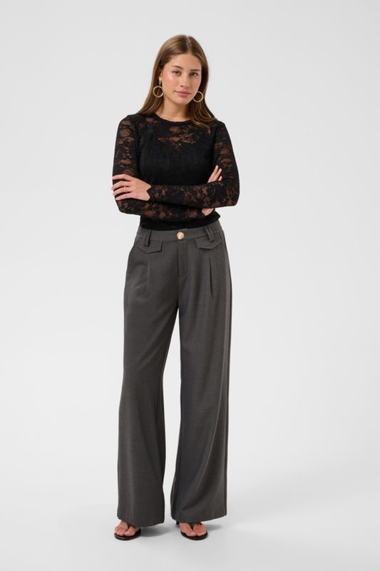 Cream Pants/ 10615308 Dark Grey Melange