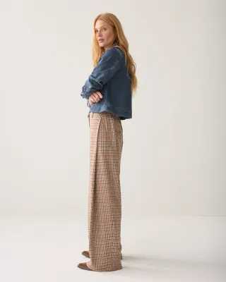 Summum Woman Pants Wide Leg Check / 4s3042-12496 120 Multicolour