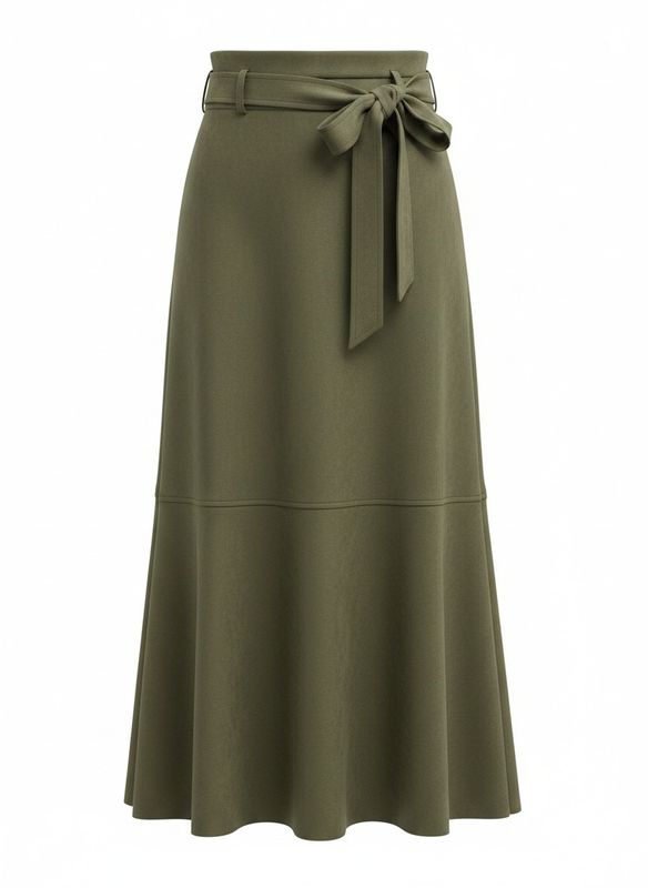 ICNK Skirt Maxi Belt Suedine / ICNKFW26-P662-02 Army