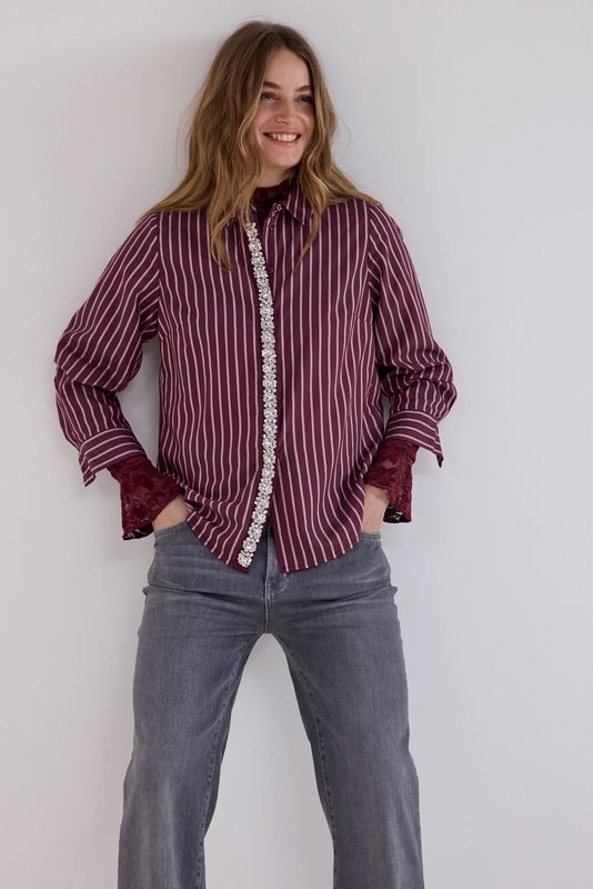 Tramontana Blouse Strass / C51-21-302 Pomegranate