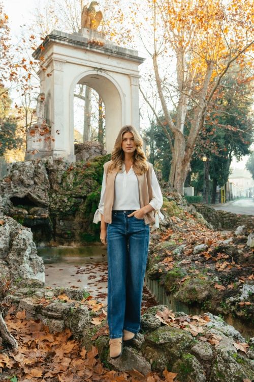 C&amp;S Jeans Wide Leg / 26NNC03 Denim Dark Blue