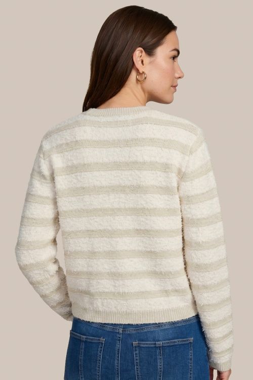 C&amp;S Cardigan Carice Stripe / 26NOC06 Wool White/Sand