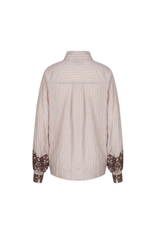 C&amp;S Blouse / 26NXC04 Mocha Brown/Offwhite