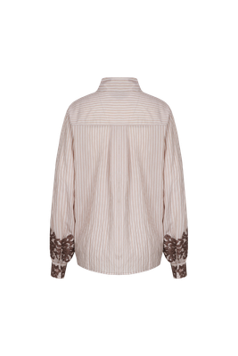 C&amp;S Blouse / 26NXC04 Mocha Brown/Offwhite
