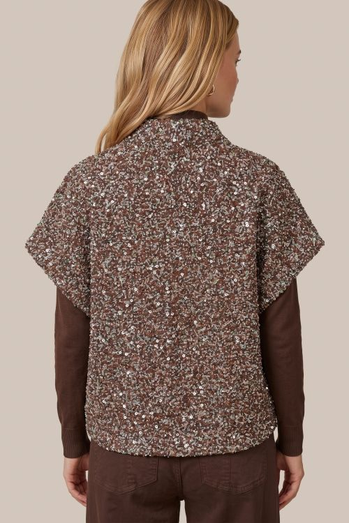C&amp;S Gilet Gilana Sparkle / 26NXJ03 Mocha Brown/Color mix