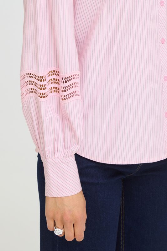Fransa Blouse Cotton /20618264 SILVER PINK STRIPE